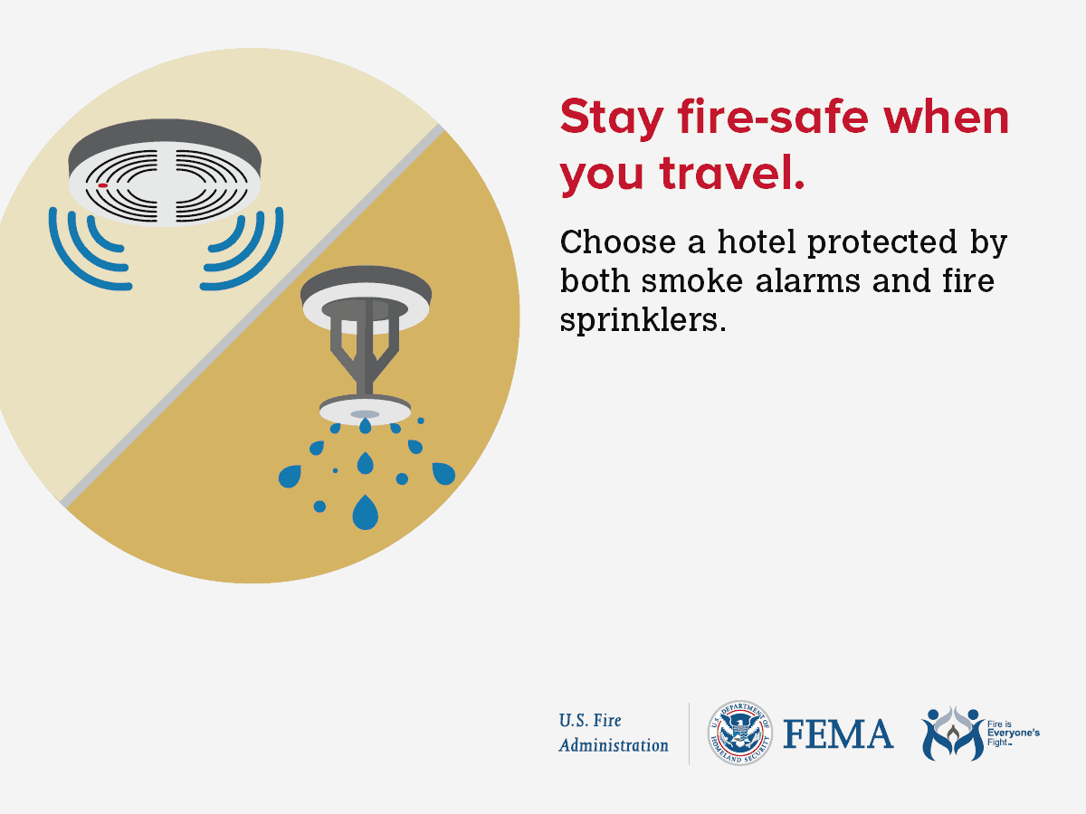 Safety reminder: opt for accommodations equipped with smoke detectors and fire sprinkler systems to ensure protection during your travels.